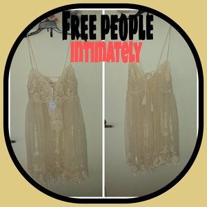 NWT FREE PEOPLE CROCHET & LACE SLIP DRESS SM